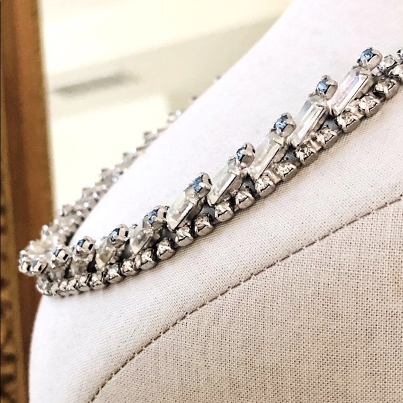 🔥 Vintage Rhinestone Art Deco Choker Necklace STUNNER 💎 - Picture 10 of 17